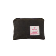 small olive green waxed cotton zipper pouch